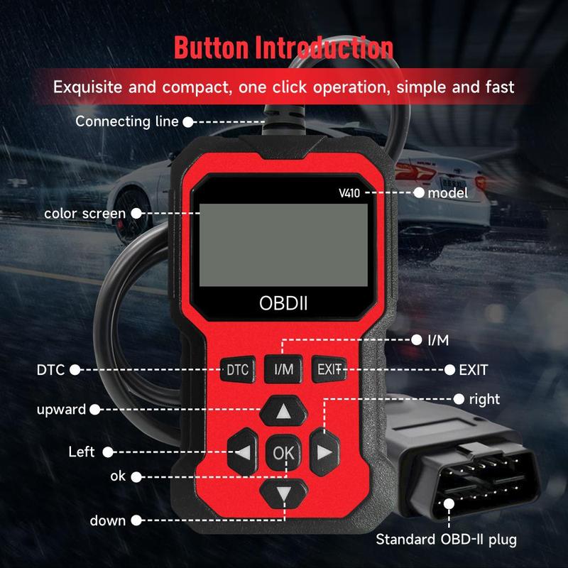 OBD2 Scanner V410 Instant Fault Code Reader & Voltage Check OBDII/CAN Full System Diagnosis 10 Second Analysis Car Diagnostic Tool Automotive Tester