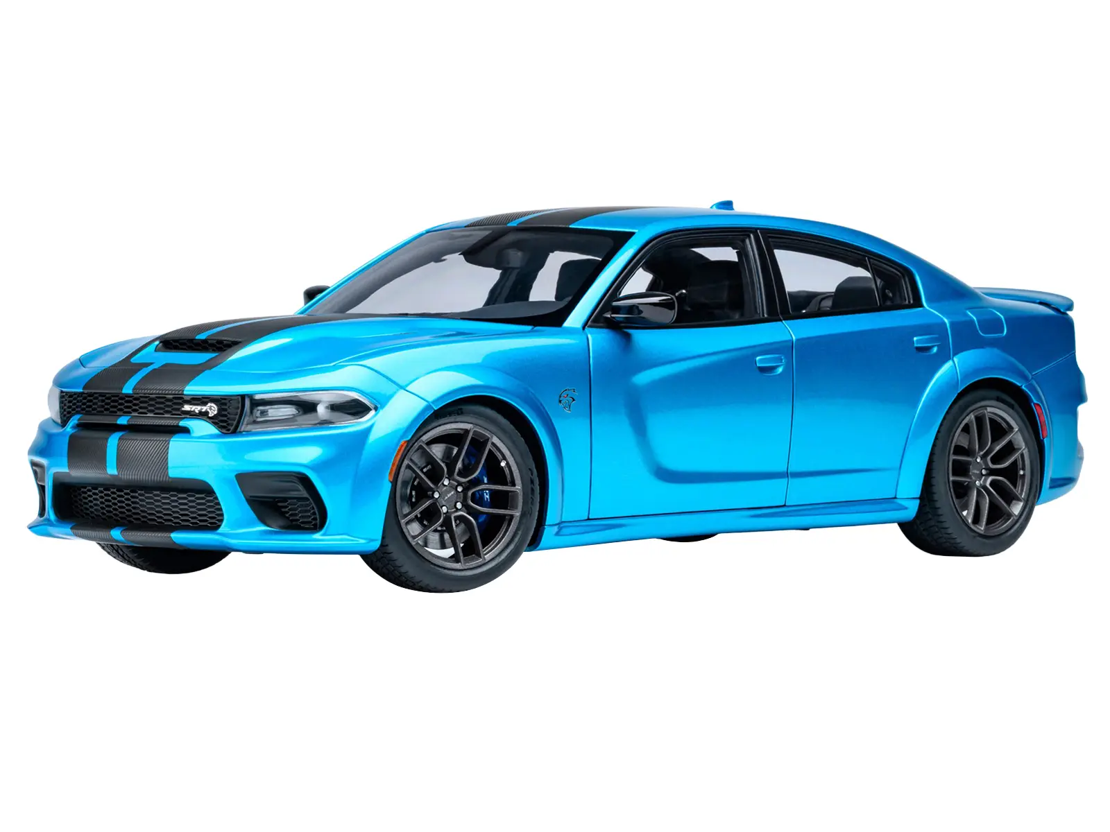 Dodge Charger SRT Hellcat Redeye B5 Blue Metallic w/ Carbon Stripes 1/18 Car Model by Autoart