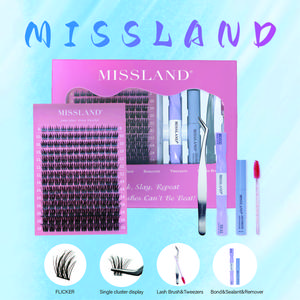 Missland The Invisible Lash Line - Ultra-Thin Comfort Band Clusters. Mixed Lengths for a Seamless, Natural Lash Extension Look. Feels Like Your Own Lashes.