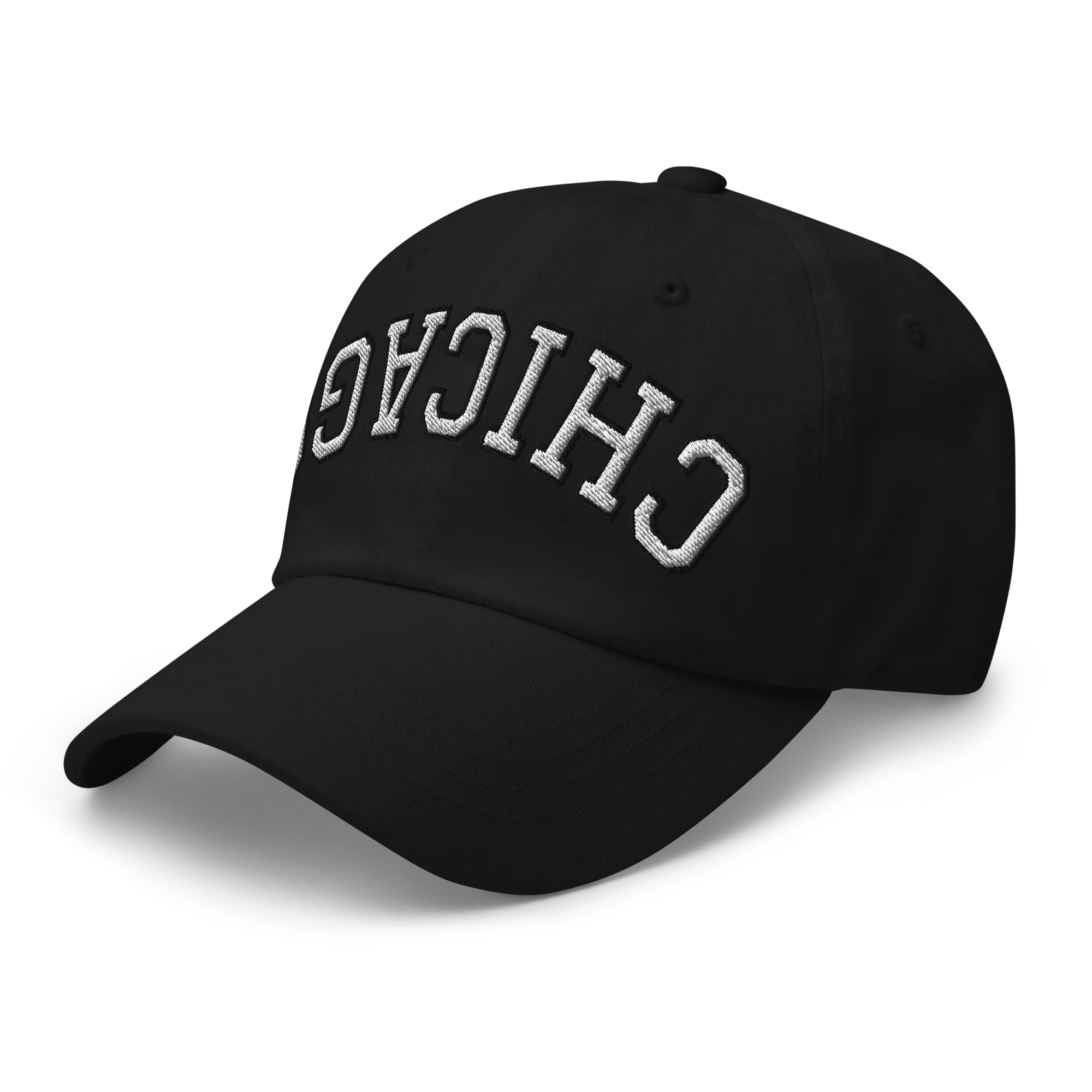 RIVEMUG NX Chicago Upside Down Embroidered Curved Bill Cap Relaxed Fit Low Crown Adjustable Hat