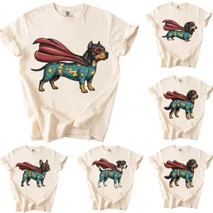Comfort Colors Custom Dog Breeds Long Haired Dachshund Shirt, Custom Dog Superhero Tee, Long Hair Doxie Comfort Colors Sausage Dog Mom Crewneck, Funny Dog gift