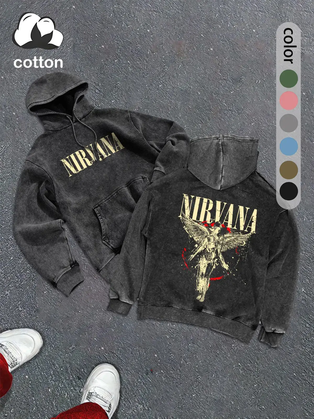 Men's Hooded Fashion Trend Casual Hoodie, Street Y2K Heavy Metal Print Men's Autumn And Winter Wear