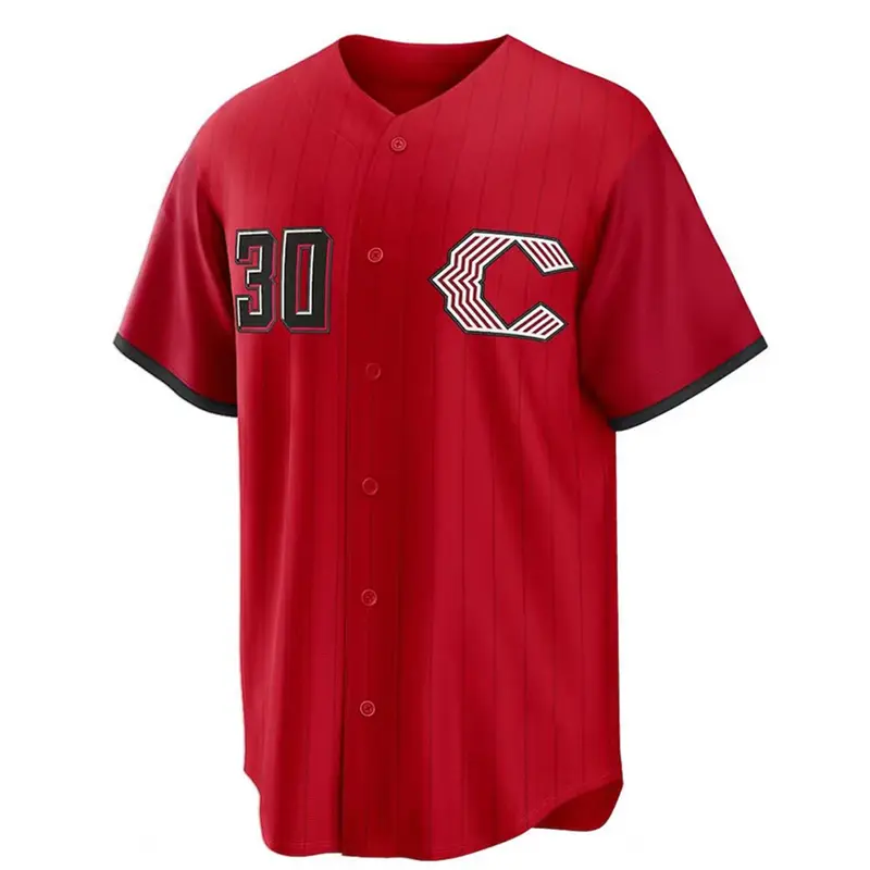 Men's Baseball Jersey 30 Vintage Embroidered Casual Training T-Shirt, Jersey Top, Sports Style Jersey, Sporty V-Neck Short Sleeve, All Seasons Loose-Fit Long Clothing, Sportswear, Sports Tops