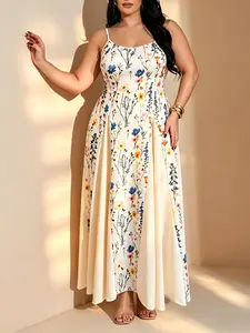 Elegant Long Floral Dress for Date/early Autumn/vacation Wear, Slimming and Gentle, Perfect for Any Occasion, Stylish Women's Clothing, Casual Wear