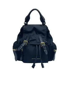 Pre-owned BURBERRY Nylon with leather trim Backpacks Rucksack Black Good S010260302039
