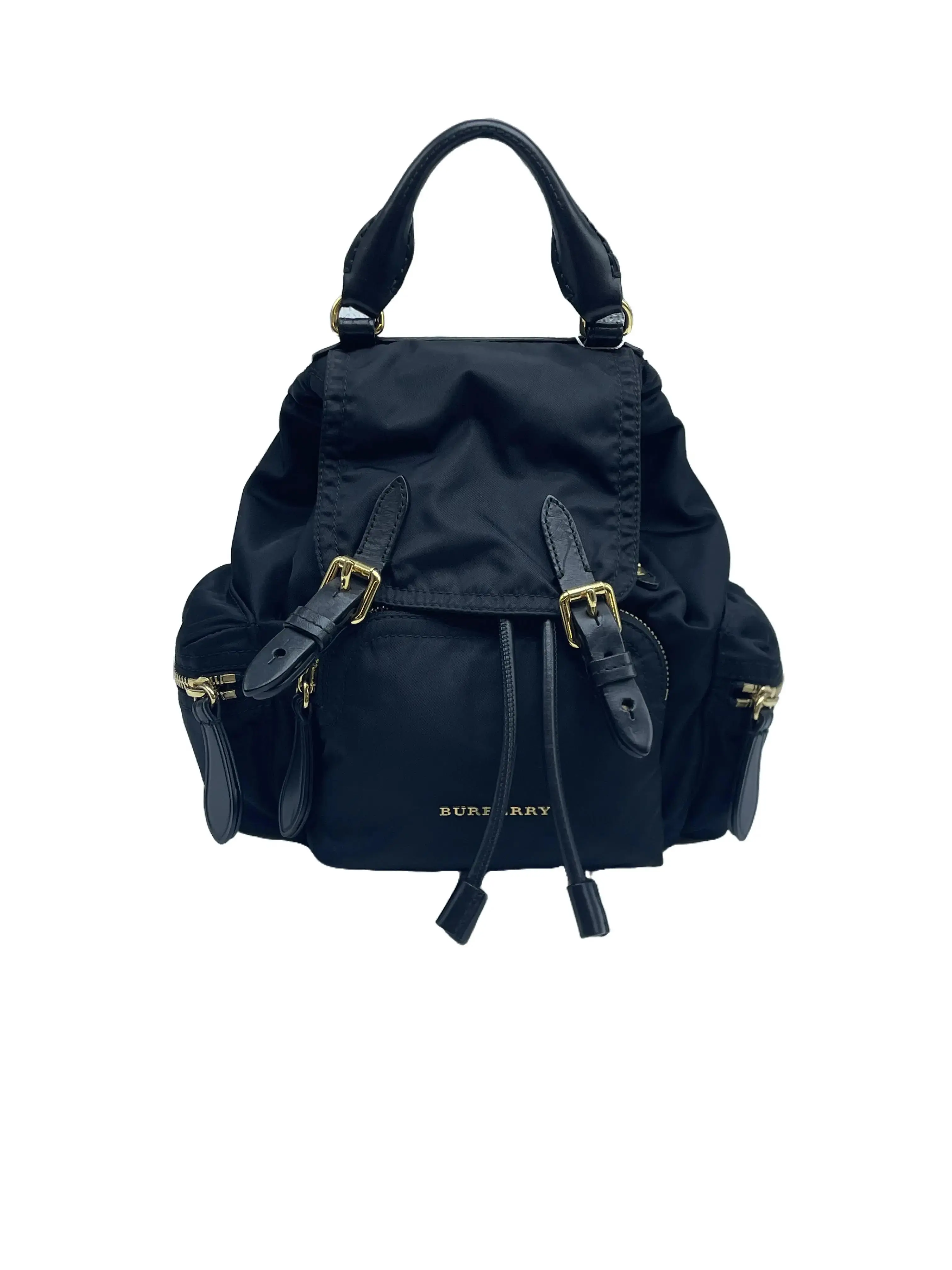 Pre-owned BURBERRY Nylon with leather trim Backpacks Rucksack Black Good S010260302039