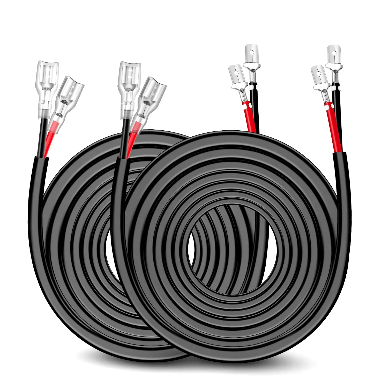 Nilight 2PCS 16 AWG 20ft Wiring Harness Extension Kit - Ultra Flexible PVC Insulation Tube, Tin-Plated Copper Terminal, Anti-Corrosive, IP67 Waterproof, Plug-N-Play for Off-Road Work Lights, 12V Battery Vehicles