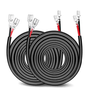 Nilight 2PCS 16 AWG 20Ft Weatherproof Wiring Harness Extension Kit - Copper Core, Flexible Wire, PVC Insulation, Plug-and-Play for Off-Road Work Lights, Boat Lighting