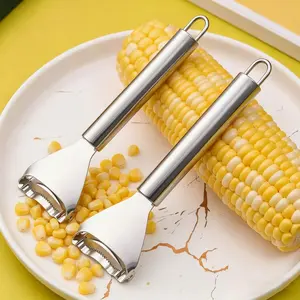 2 Counts Corn Peeler, Corn COB Stripper & Thresher, Ergonomic Handle Corn Cutter, Kitchen Gadget for Removing Corn Kernels From COB