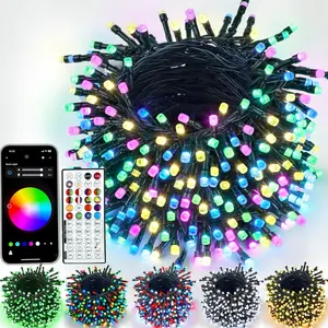 Color Changing Smart Christmas Lights 66ft 200 LED RGB with Remote & App Control & Timer, Music Sync Dimmable Multiple modes Pastel String Lights Indoor Outdoor for Easter St Patrick's Day Decor