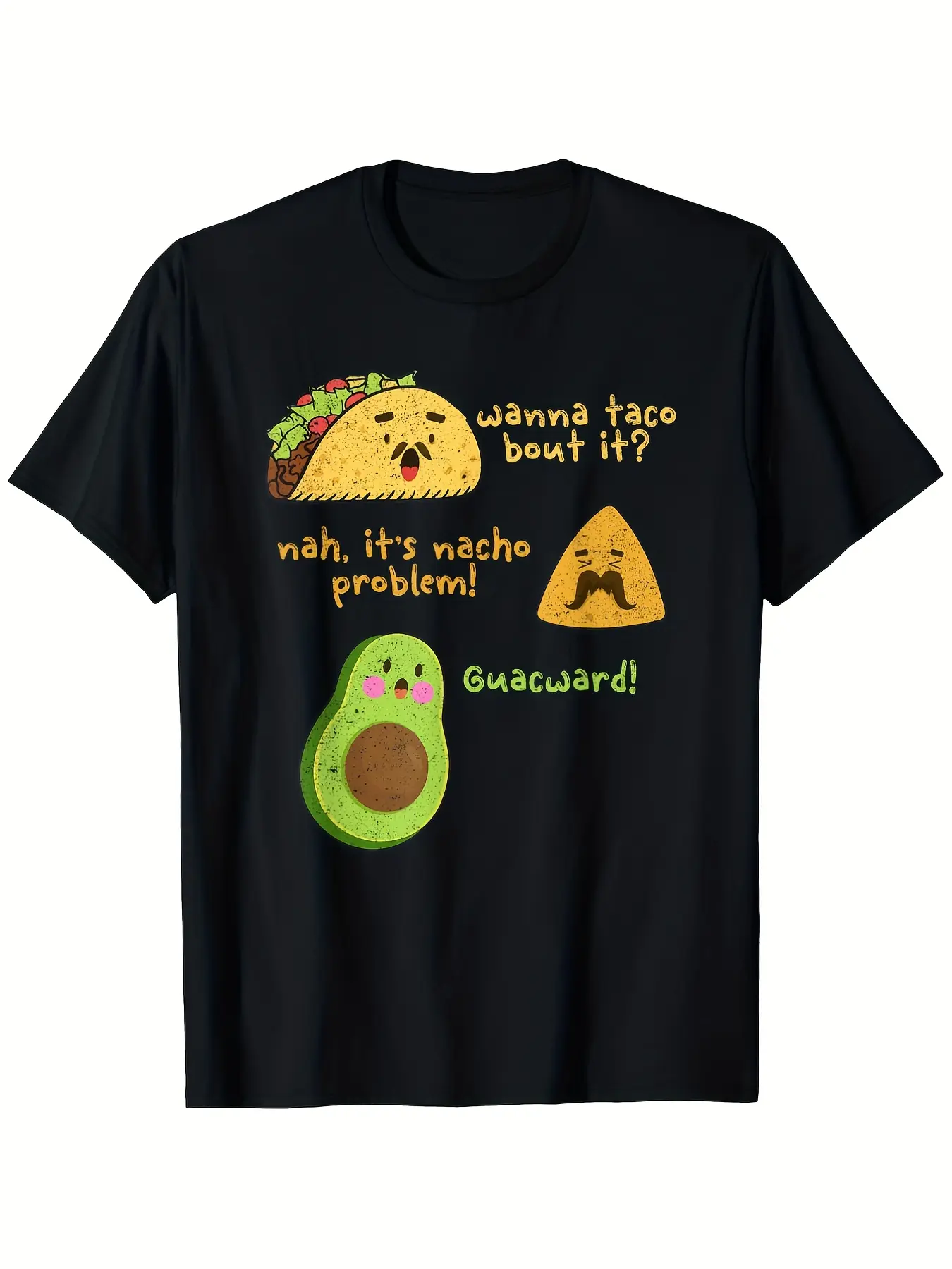 Funny Mexican Food T-Shirt - Wanna Taco Bout It Na unisex soft cotton short sleeve t shirt, vintage graphic casual tee for men women teens, perfect birthday holiday gift for camping travel gym daily street  wear