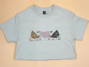 Chicken Friends Patchwork Embroidered T-Shirt