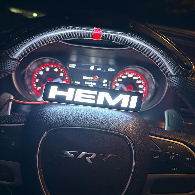 Hemi LED Emblem Badge for Front Grille - Illuminated Design for Enhanced Visibility and Style