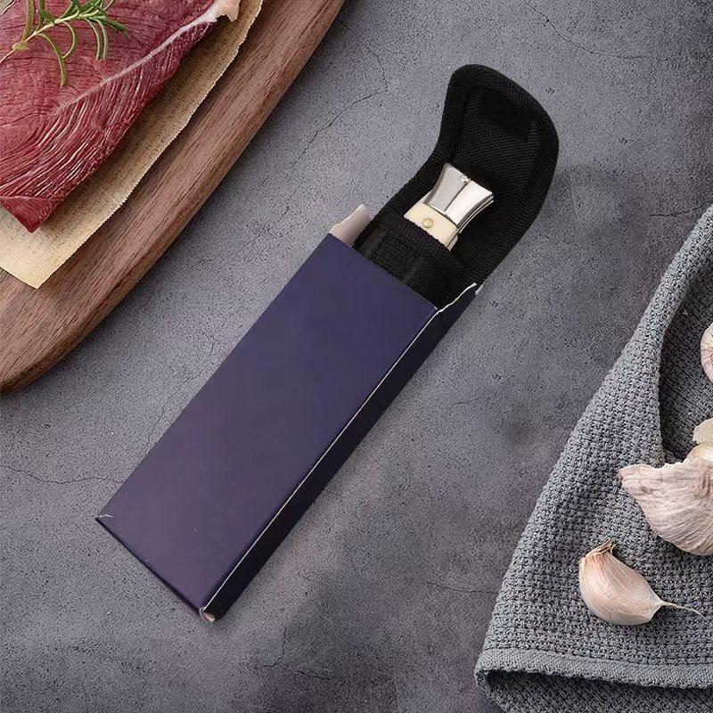 Multi-functional camping knife, high hardness sharp blade, non-slip handle, comes with a blue gift box, portable and easy to carry, suitable for home kitchen, outdoor camping and BBQ, fishing, and travel, the perfect gift for men!