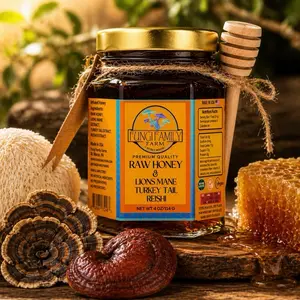 3 0Z Mushroom Infused Honey with Lions Mane, Reishi and Turkey Tail