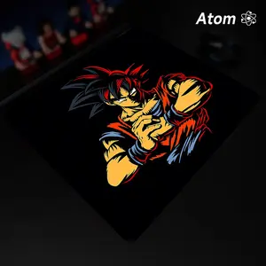 ATOM Mouse Pad  Anime Character Tempered Glass Mouse Pad, Laser Engraved Photovoltaic Glass, Super Slip Surface, Non-slip Honeycomb Base FPS Gaming Mouse Pad