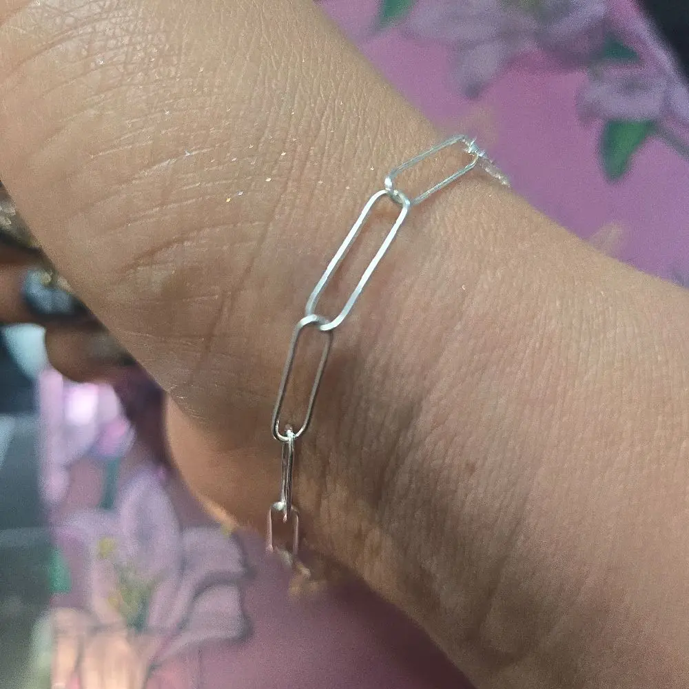 925 Silver Anklet, Dainty Paper Clip Link Chain Jewelry, Daily Wear Accessory for Adults (Convertible to Bracelet)