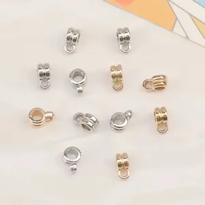 Acrylic Metal Tone Spacer Beads/Bail Beads to Hang Charms on Pens /Charm Connectors Set of 10