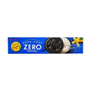 LOTTE ZERO Sugar-Free Cream Sandwich Cookies 96g | Korean Snack, No Sugar Added, Delicious Treat