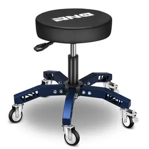 Padded Seat Rolling Seat Adjustable Height Seat 300lbs Capacity Rolling Mechanic Creeper Stool, Rolling Shop Stool