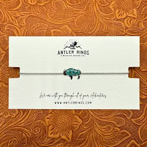 The Bison Bracelet | Stainless Steel & Crushed Turquoise Adjustable Fit