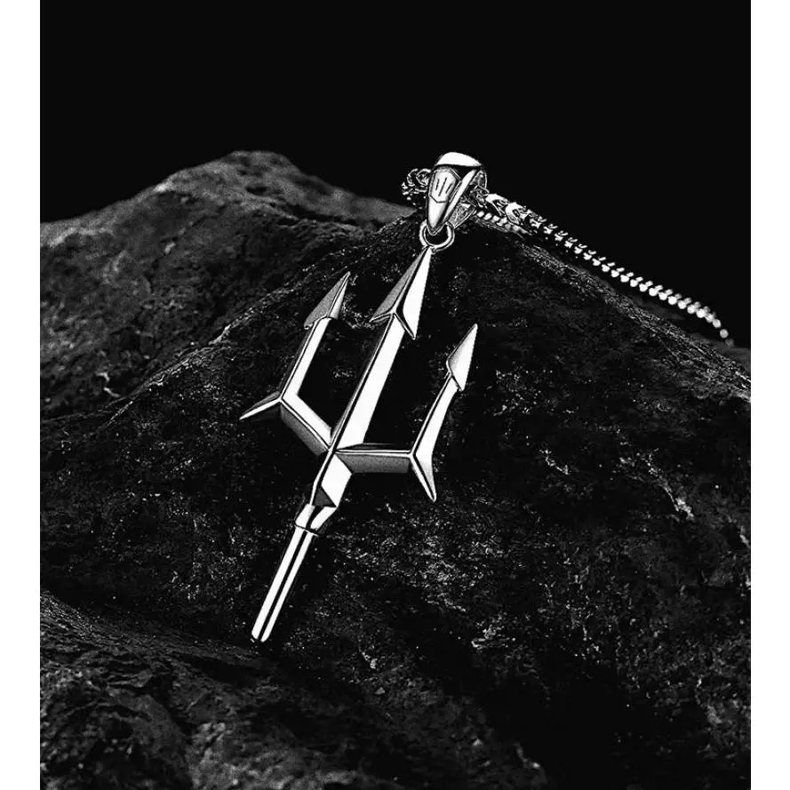 Retro Poseidon Trident Necklace Ukraine National Emblem Pendant Suitable for Men Charming Punk Personalized Accessories Retro Poseidon Trident Necklace Ukraine National Emblem Pendant Suitable for Men Charming Punk Personalized Accessories