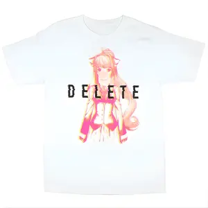 Doki Doki Literature Club Shirt Mens Monika Delete Anime Graphic Tee For Men And Women - Vintage Graphic Tee – Menswear & Womenswear – Streetwear Tops – Casual Cotton Crewneck Shortsleeve T-shirt
