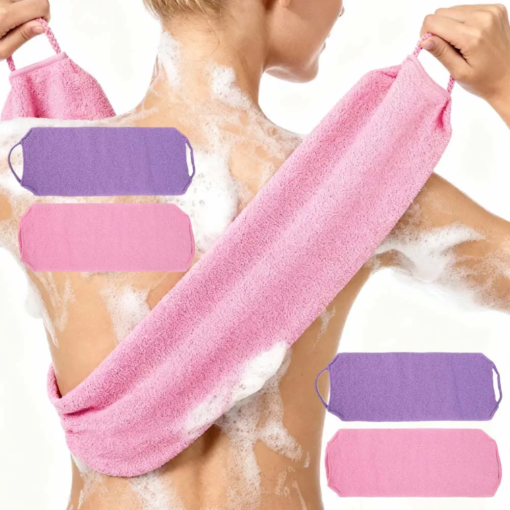 4pcs Exfoliating Mesh Sponge with Drawstring - Long Mesh Full Body and Back Scrubber, Textured Surface for Deep Cleansing and Smooth Skin- Perfect for Bathrooms  ﻿,summerwins summerwins accessories women