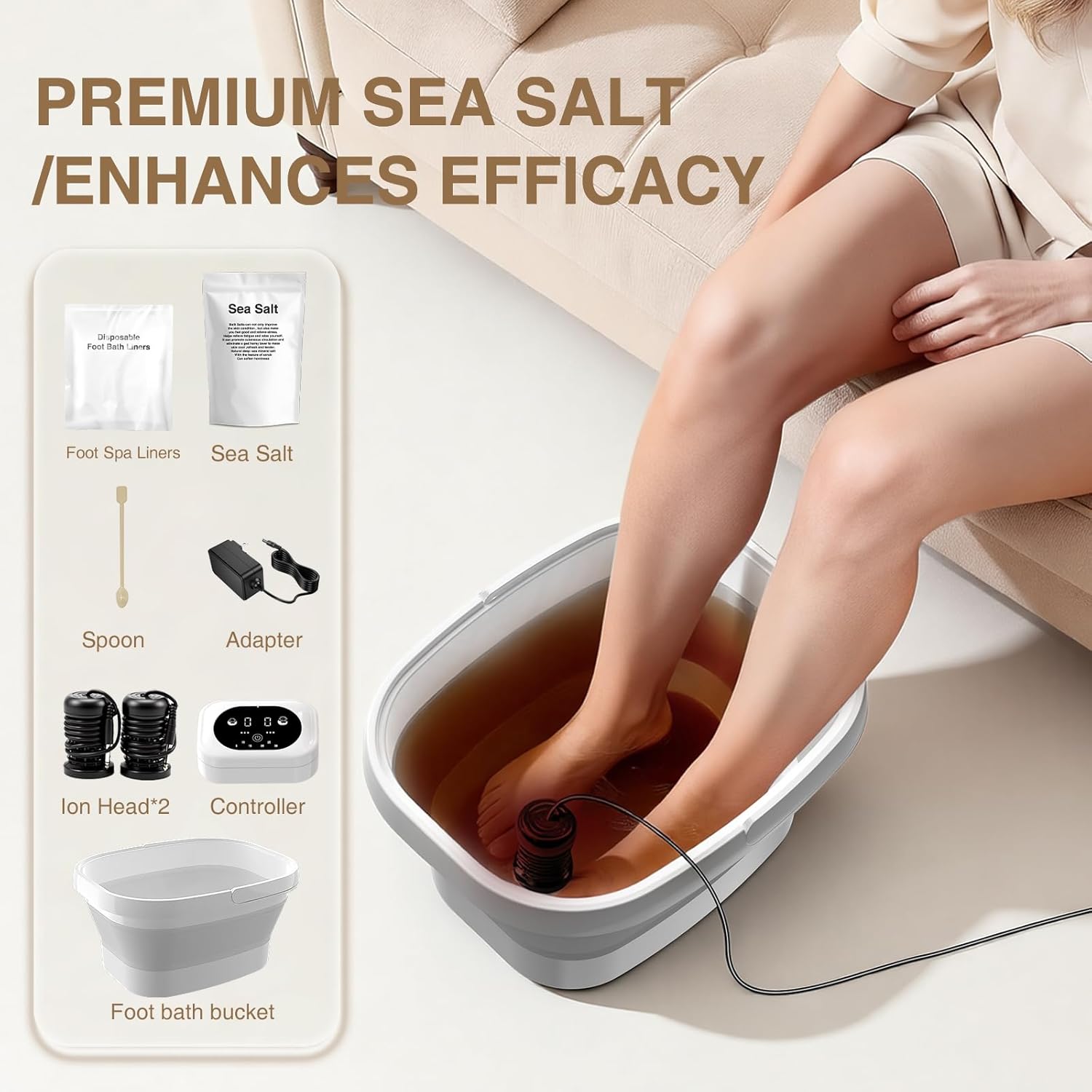 2026Ionic Foot Bath Detox Machine,Foot Detox Foot Bath Soak Tub with 2 Arrays,80 Disposable Foot Spa Liners,Detox Sea Salt,Folding Foot Spa Bucket,Home Salon-Level Foot Soaking Tub 2026Ionic Foot Bath Detox Machine,Foot Detox Foot Bath Soak Tub with 2 Arrays,80 Disposable Foot Spa Liners,Detox Sea Salt,Folding Foot Spa Bucket,Home Salon-Level Foot Soaking Tub