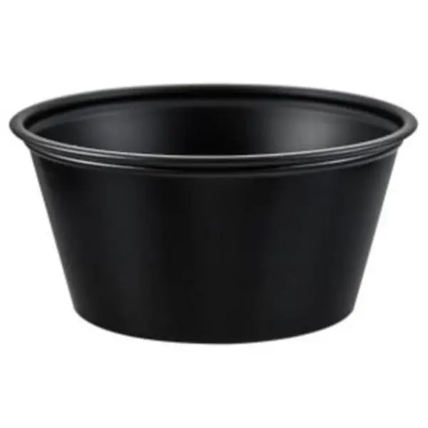 Dcc P325BLK Black Polystyrene Soufflé Cup - 3.25 oz.