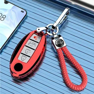 Key Fob Cover Case Compatible with Infiniti EX35 FX35 FX37 FX50 G25 G35 G37 JX35 M35 M35H M37 M45 M56 Q40 Q50 Q60 Q70 QX50 QX56 QX60 QX70 4/5 Button Keyless Entry Remote