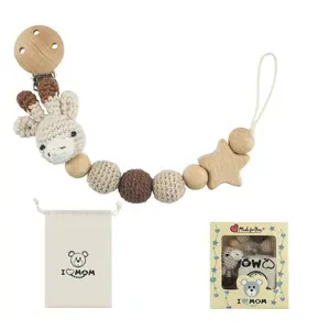 Cartoon Animal Design Baby Pacifier Chain, Teething Chain for Baby Soothing, Stylish & Safe Pacifier Holder for Infants, Sensory Teether