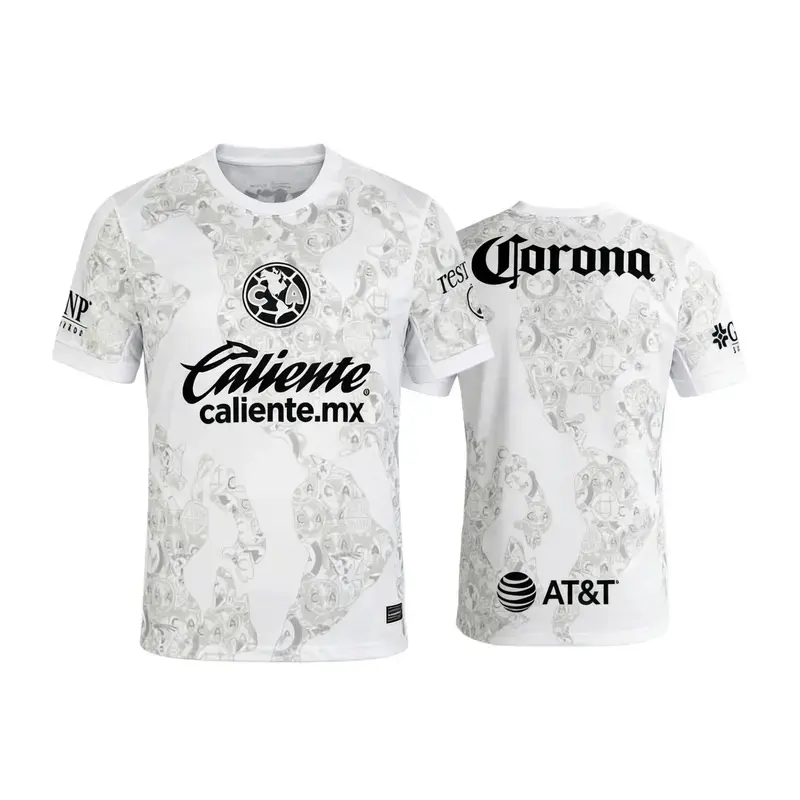 24-25 Club America Home Goalkeeper White Soccer Shirt, Quick-Dry Short Sleeve Soccer Jersey, Breathable Game Day Sports Top, Liga MX Fan Gear, S-5XL
