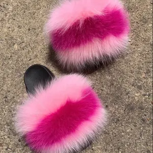 Pinky Real Fluffy Slides sizes 9.5,10,1.5,11 only