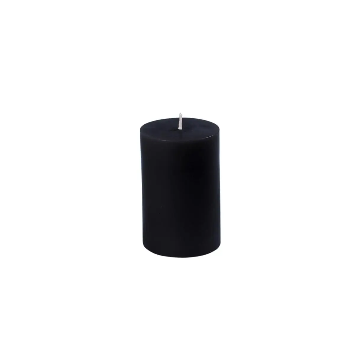CPZ-2303-24 Round Cylindrical Solid Black Unscented Smokeless Dripless Colored Wax Candles, 2x3 in. Household Pillar Candle 24-Piece Set for Home Decor, Wedding Centerpieces