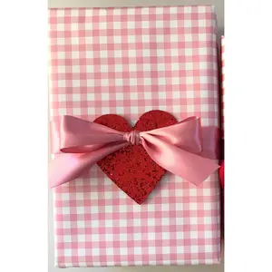 Wrapping Paper: Mini Blush Gingham {Gift Wrap, Birthday, Holiday, Christmas}