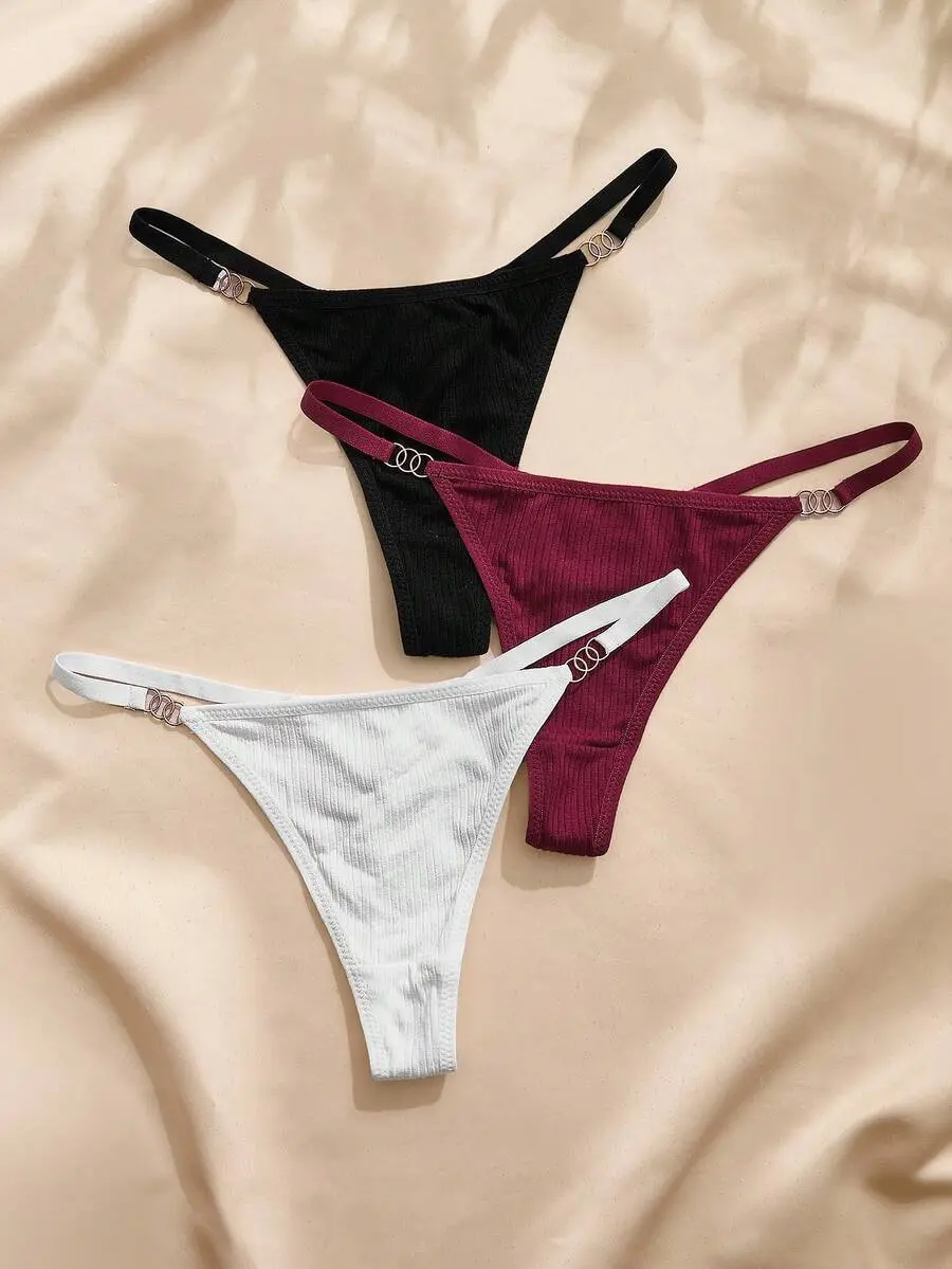 Sollia 3pcs/Set Multicolor Women's Thong Panties