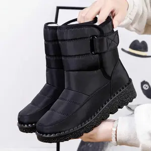 Winter Women's Snow Boots - Waterproof, Anti-Slip Ankle Booties With Warm, Fluffy Lining For Comfortable Slip-On Style.