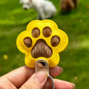 2pc Pet Hair Storage Keychains - Cat Paw Shaped, Durable Polyester & Optical Glass, Ideal for Cats & Dogs, Perfect for Organizing Pet Hair, Pet Hair Organizer|Playful Design|Durable Keychain