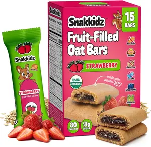 Snakkidz Fruit Filled Oat Bar Minis, Great for Lunchboxes & On the Go Snacking, Naturally Gluten Free, Soft Baked Breakfast Bar for Kids