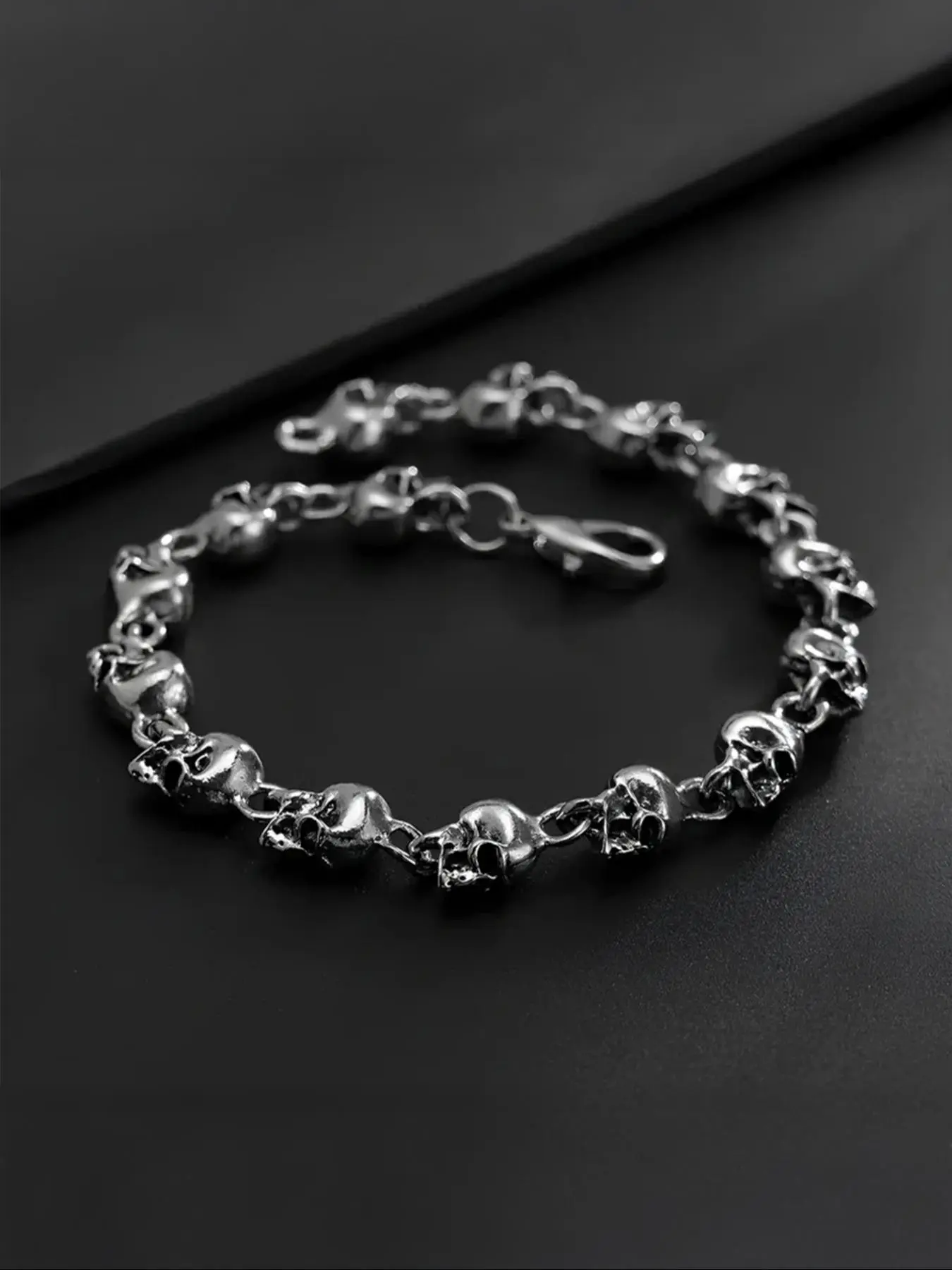 Punk Style Skull Design Bracelet, Fashion Jewelry for Party, Gothic Jewelry, Daily Clothing Decor, Trendy All-match & Exquisite Jewelry for Birthday Gift, Stackable Bracelets, Stacking Bracelet