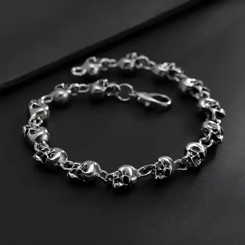 Punk Style Skull Design Bracelet, Fashion Jewelry for Party, Gothic Jewelry, Daily Clothing Decor, Trendy All-match & Exquisite Jewelry for Birthday Gift, Stackable Bracelets, Stacking Bracelet, Fashionable Bracelet