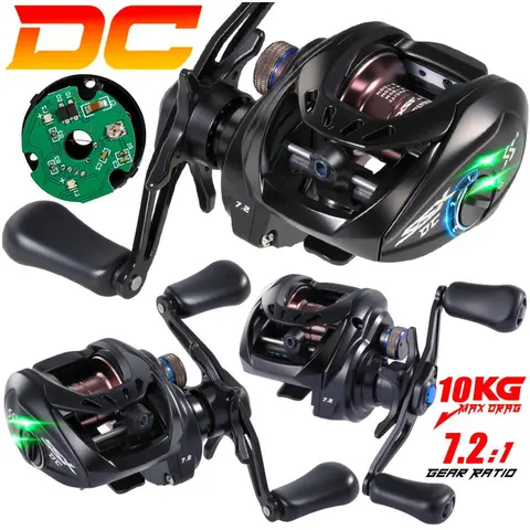 Sougayilang Accurate DC Baitcasting Fishing Reel - Approximately 240g Aluminium Frame, 4+1BB, 7.2:1 Gear Ratio, Durable High-Precision Stays, Digital Braking, Ultralight, Corrosion Resistant, Brass Parts, Different Speed Gears, Freshwater/Saltwater Use