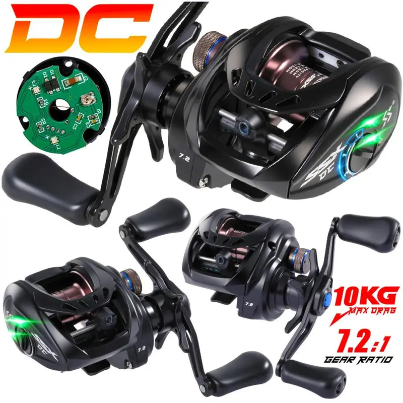 Sougayilang Accurate DC Baitcasting Fishing Reel - Approximately 240g Aluminium Frame, 4+1BB, 7.2:1 Gear Ratio, Durable High-Precision Stays, Digital Braking, Ultralight, Corrosion Resistant, Brass Parts, Different Speed Gears, Freshwater/Saltwater Use