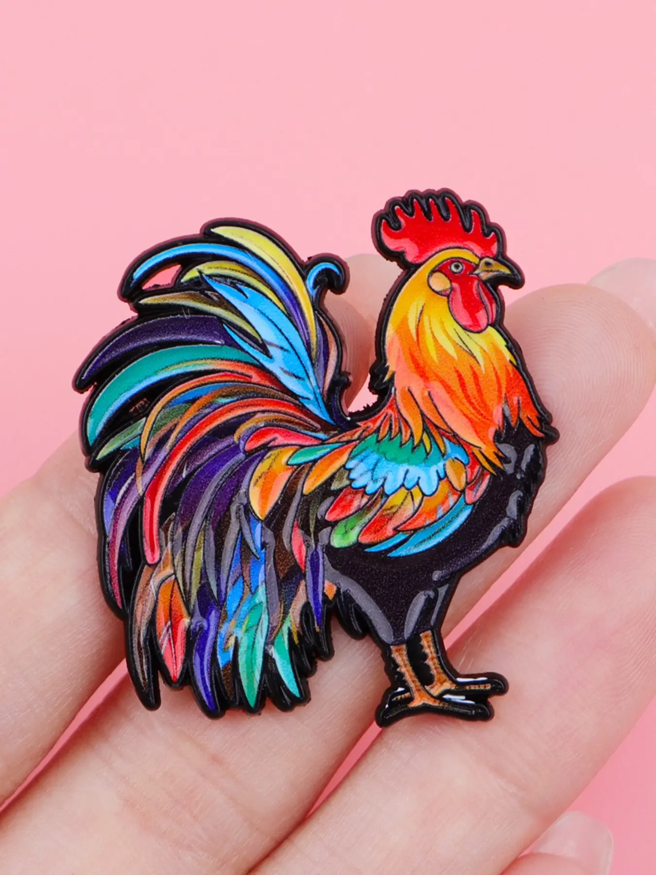 Proud Rooster Enamel Pin, Zinc Alloy Unique Design Badge, Backpack Women's Brooch, Fashion Personalized Accessory, All Seasons Gift