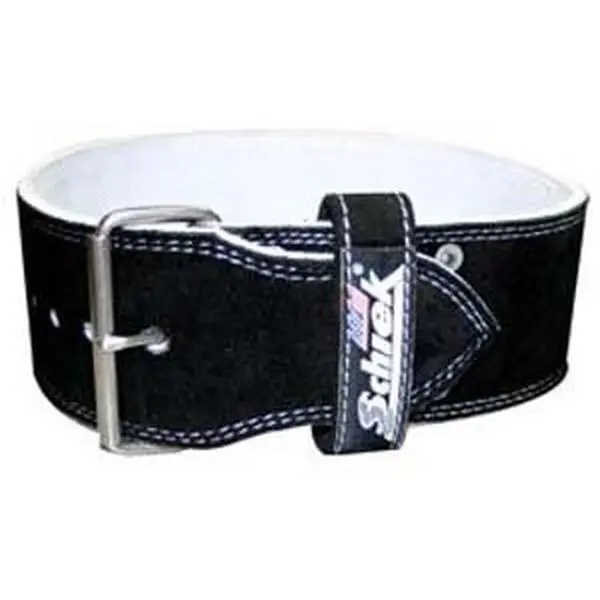 Schiek Sports L6011 Competition Power Belt - Weight Training Belt for Power Lifters, 10cm Fixed Width Genuine Suede Leather, 9mm Thick, Single-Prong Stainless Buckle
