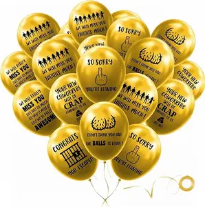 30 Pack 12" GOLD Fun Office Leaver Going Away Balloons Colleague/Coworker Last Day Office Party Balloon Decorations for Farewell Party Going Away Goodbye Party Office Work Party Graduation Decorations