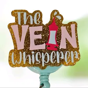 Phlebotomist The Vein Whisperer Badge Reel Retractable Holder for Medical Professionals