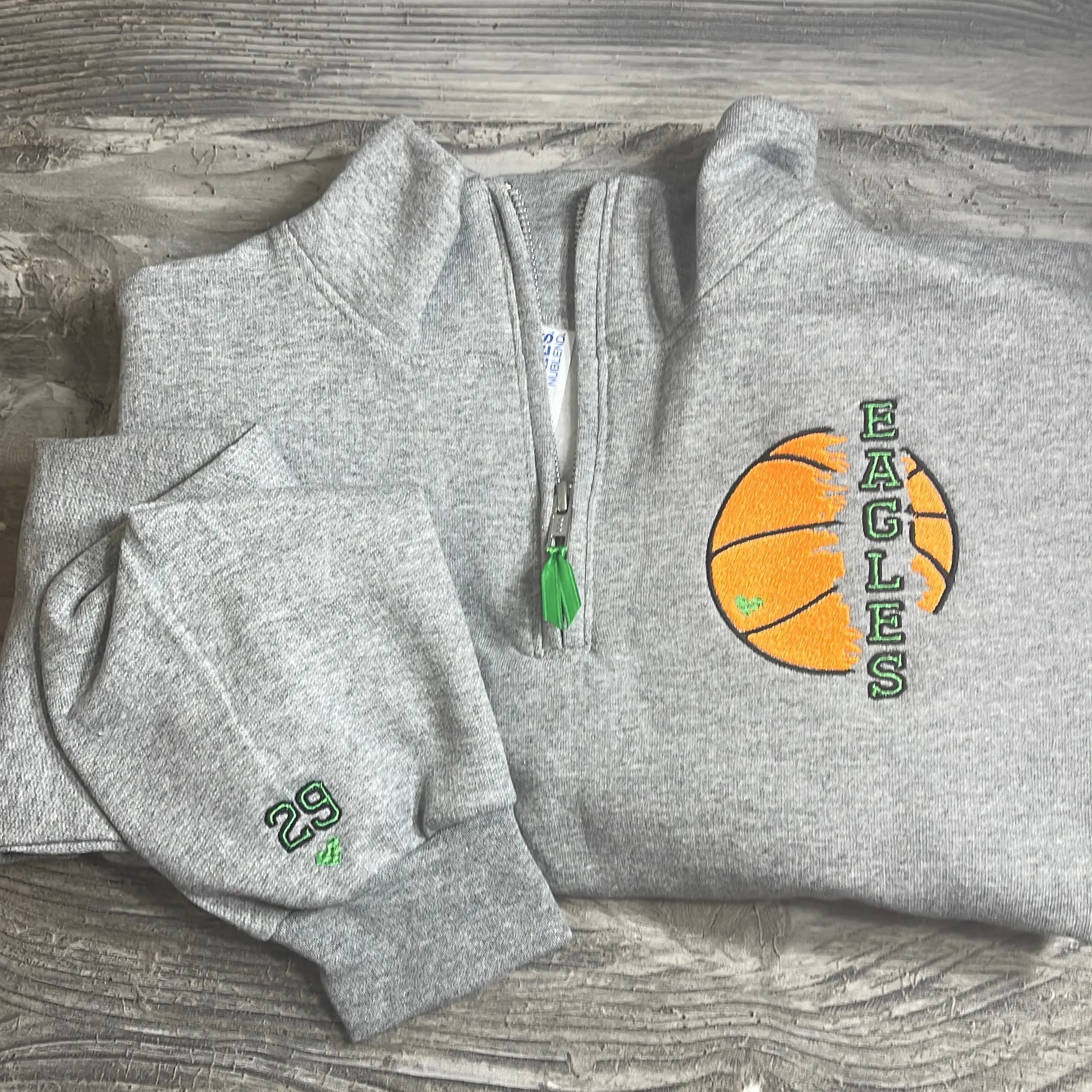Personalized Mascot Basketball Pullover Embroidered Hoodie Sleeve Sweaters basketball team player