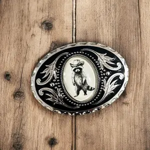 Belt Buckle Cowboy Accessory with Raccoon, Western Belt Buckle for Western Fashion, Custom Belt Buckle Gifts for Him, Anniversary Gift
